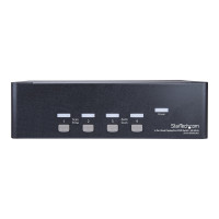 Produktbild för StarTech.com 4-ports Dual DisplayPort KVM-switch - 4K 60 Hz - omkopplare för tangentbord/video/mus/ljud/USB - 4 portar - rackmonterbar