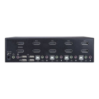 Produktbild för StarTech.com 4-ports Dual DisplayPort KVM-switch - 4K 60 Hz - omkopplare för tangentbord/video/mus/ljud/USB - 4 portar - rackmonterbar
