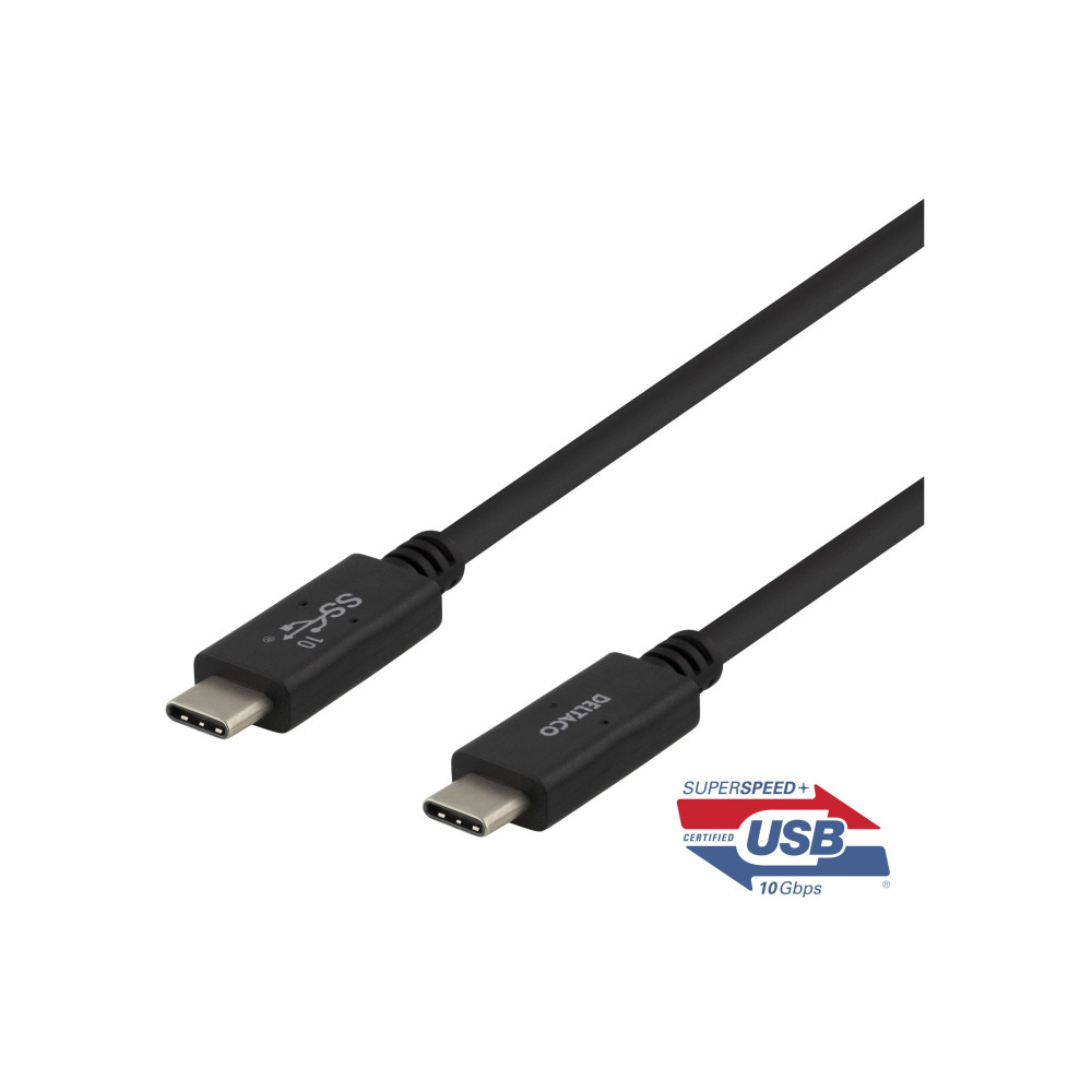 Produktbild för DELTACO - USB typ C-kabel - USB-C till USB-C - 1 m