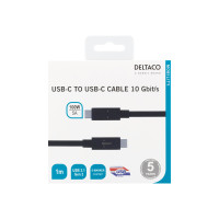 Produktbild för DELTACO - USB typ C-kabel - USB-C till USB-C - 1 m
