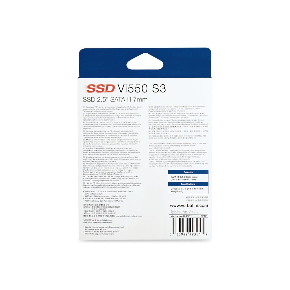 Produktbild för Verbatim Vi550 - SSD - 256 GB - SATA 6Gb/s