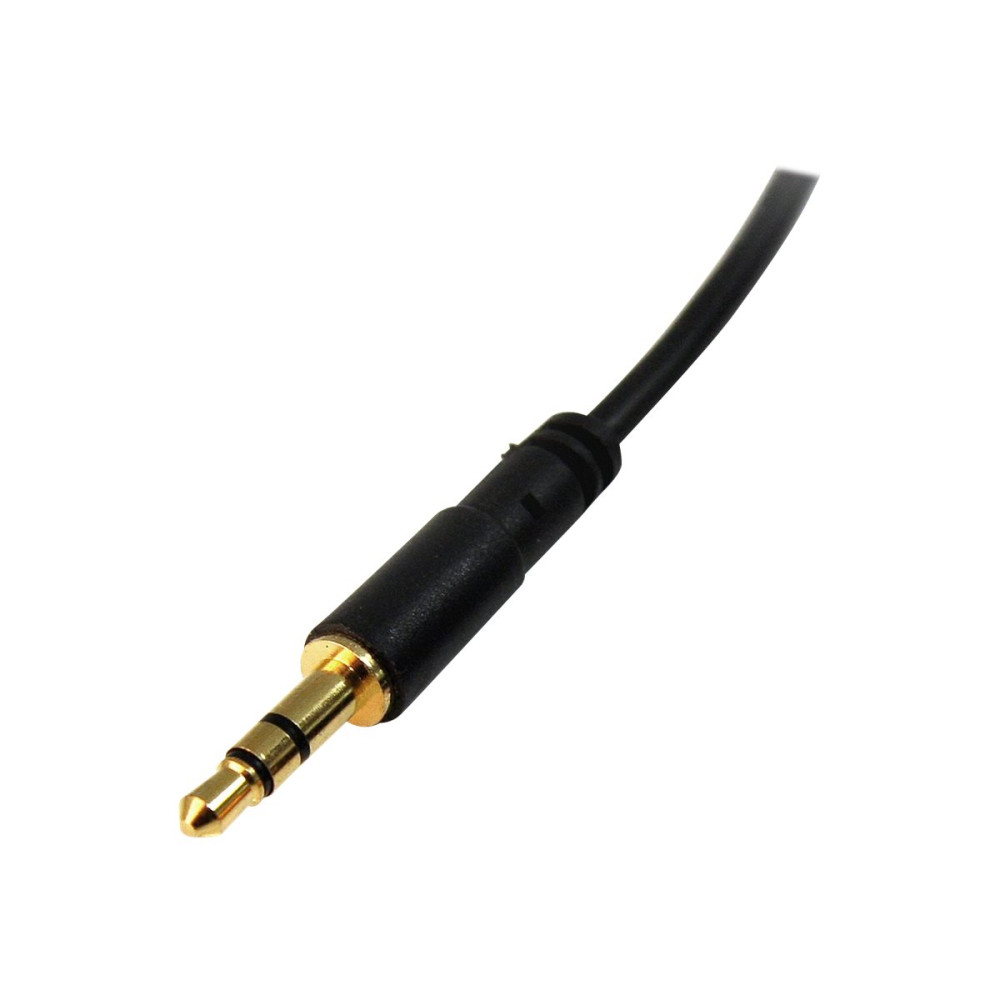 Produktbild för StarTech.com 15 ft. (4.6 m) 3.5mm Audio Cable - 3.5mm Slim Audio Cable - Gold Plated Connectors - Male/Male - Aux Cable (MU15MMS) - ljudkabel - 4.6 m