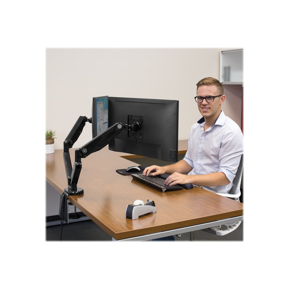 Produktbild för Fellowes Platinum Series Dual Monitor Arm monteringssats - justerbar arm - för 2 monitorer - svart