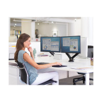 Produktbild för Fellowes Platinum Series Dual Monitor Arm monteringssats - justerbar arm - för 2 monitorer - svart