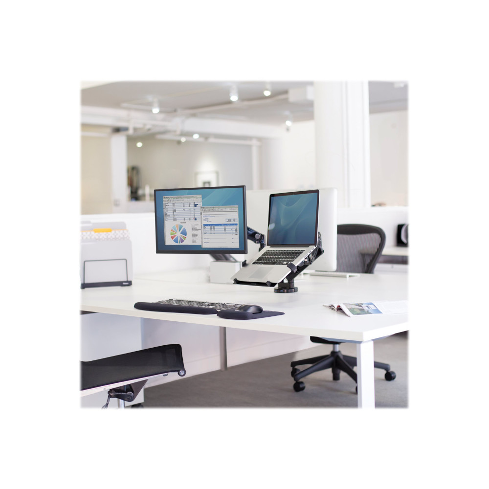 Produktbild för Fellowes Platinum Series Dual Monitor Arm monteringssats - justerbar arm - för 2 monitorer - svart