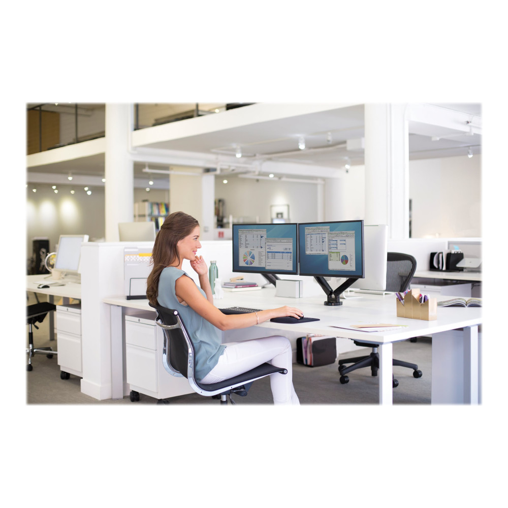 Produktbild för Fellowes Platinum Series Dual Monitor Arm monteringssats - justerbar arm - för 2 monitorer - svart