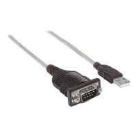 Produktbild för Manhattan USB-A to Serial Converter cable, 45cm, Male to Male, Serial/RS232/COM/DB9, Prolific PL-2303HXD Chip, Black/Silver cable, Three Year Warranty, Polybag - seriell adapter - USB - RS-232