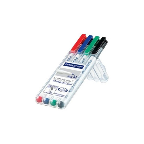 STAEDTLER STAEDTLER Lumocolor 301 - markering - svart, röd, blå, grön (paket om 4)
