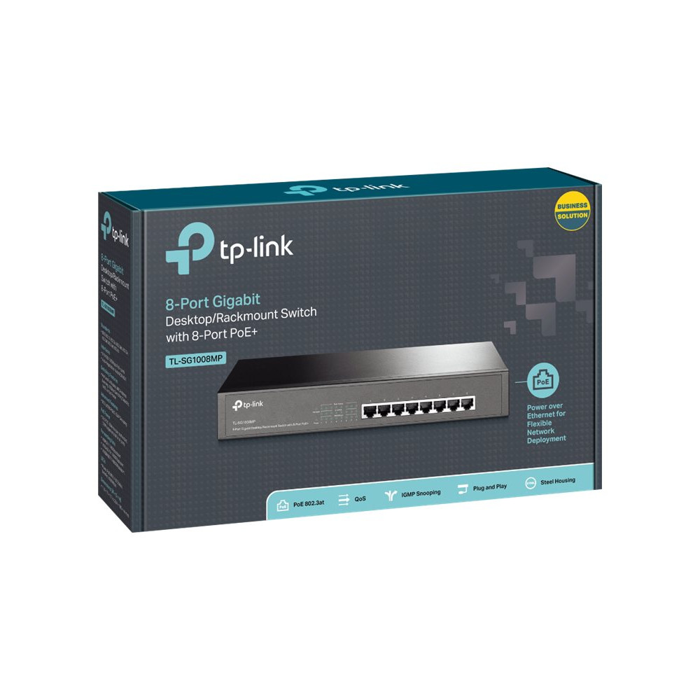 Produktbild för TP-Link TL-SG1008MP - switch - 8 portar - ohanterad - rackmonterbar