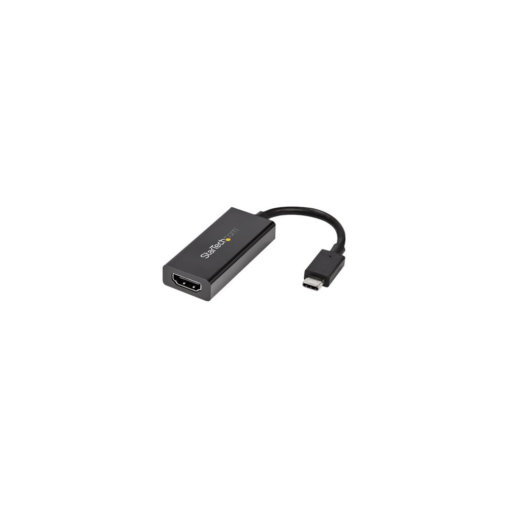 Produktbild för StarTech.com USB 3.1 Type C to HDMI Adapter with HDR - 4K 60Hz - TB3 Compatible - Windows & Mac Compatible Black USB C to HDMI Monitor Converter (CDP2HD4K60H) - extern videoadapter - MegaChips MCDP2900 - svart