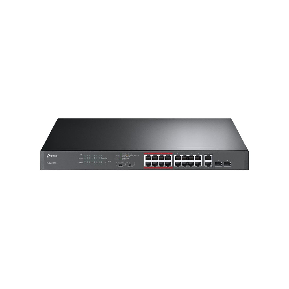Produktbild för TP-Link TL-SL1218MP - switch - 16 portar - ohanterad - rackmonterbar