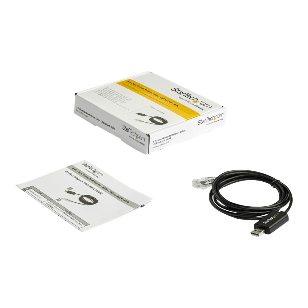 Produktbild för StarTech.com 1,8 m Cisco USB-konsolkabel - USB till RJ45 - seriell kabel - 1.8 m - svart