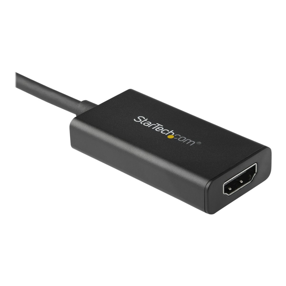 Produktbild för StarTech.com DisplayPort till HDMI-adapter - 4K 60 Hz HDR10 Aktiv DisplayPort 1.4 till HDMI 2.0b videokonverterare - 4K DP till HDMI-adapterdongel för monitor/skärm/TV - DP-kontakt med låsning - videokort - DisplayPort / HDMI - 25.16 cm