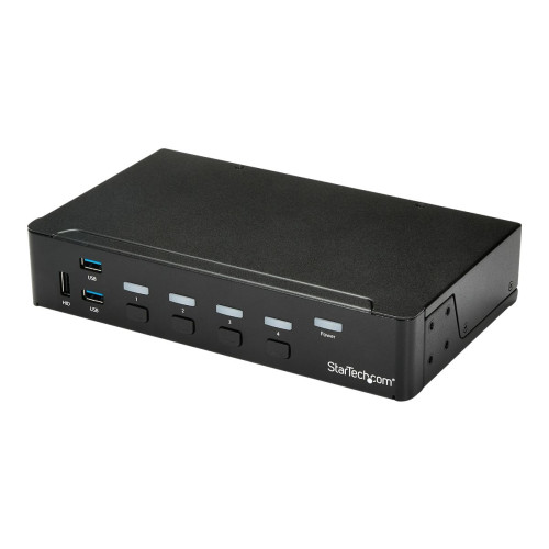 StarTech.com Startech HDMI KVM-switch med 4 portar - USB 3.0 - 1080p - omkopplare för tangentbord/video/mus/USB - 4 portar - rackmonterbar