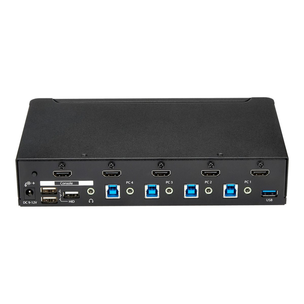 Produktbild för Startech HDMI KVM-switch med 4 portar - USB 3.0 - 1080p - omkopplare för tangentbord/video/mus/USB - 4 portar - rackmonterbar