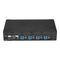 Produktbild för Startech HDMI KVM-switch med 4 portar - USB 3.0 - 1080p - omkopplare för tangentbord/video/mus/USB - 4 portar - rackmonterbar