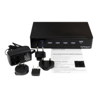 Produktbild för Startech HDMI KVM-switch med 4 portar - USB 3.0 - 1080p - omkopplare för tangentbord/video/mus/USB - 4 portar - rackmonterbar