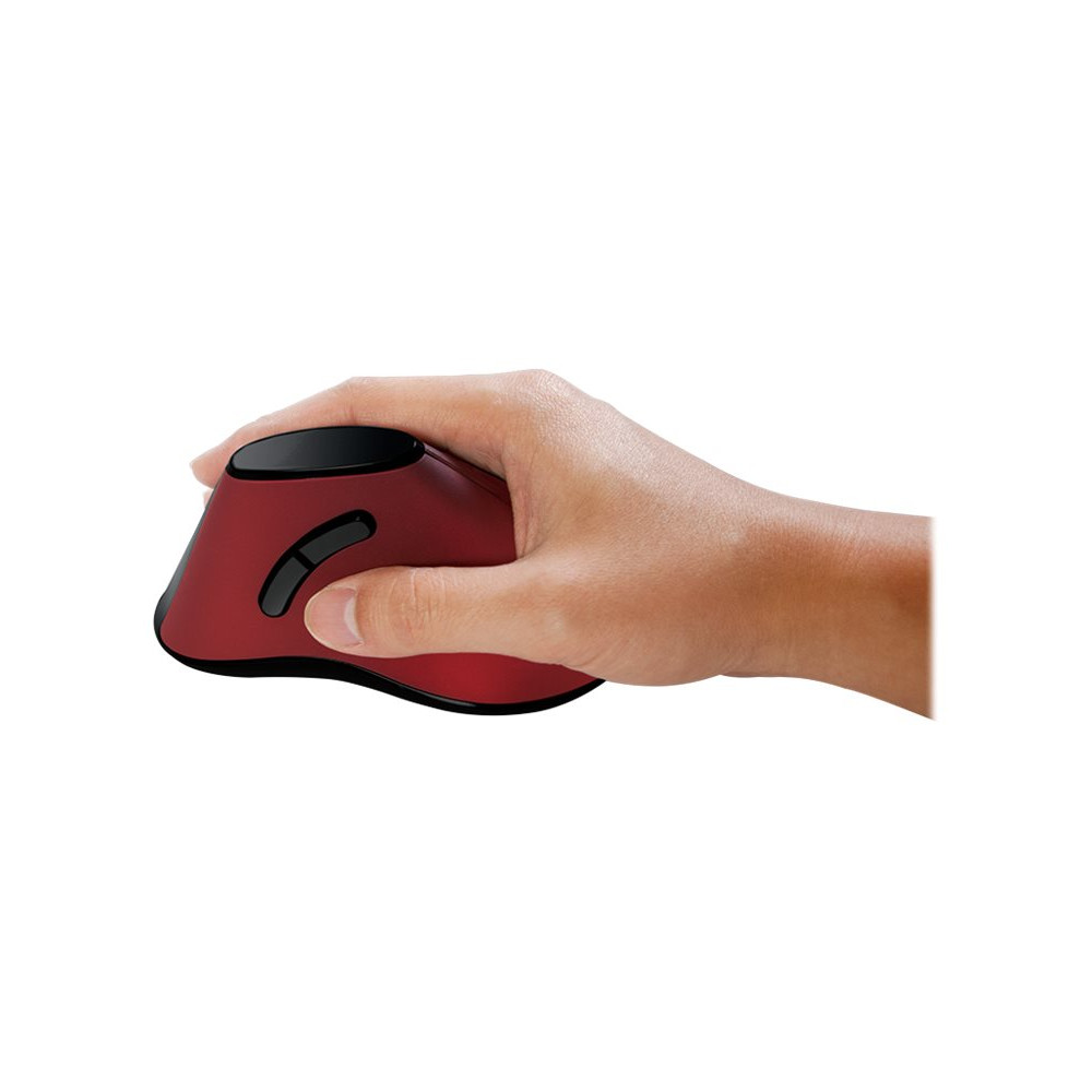 Produktbild för LogiLink Ergonomic Vertical - vertikal mus - 2.4 GHz - röd