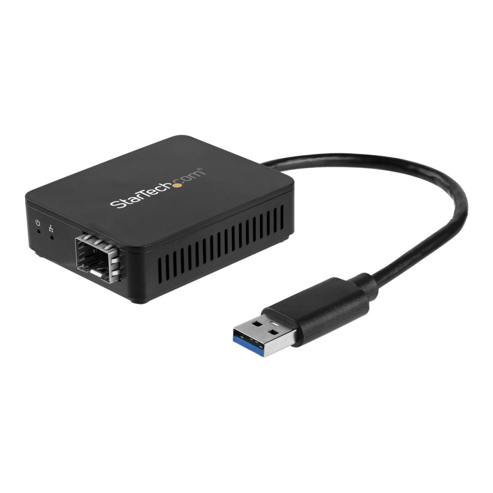 Produktbild för Startech USB 3.0 för fiberoptik-omvandlare - Kompakt USB till öppen SFP-adapter - USB till gigabit-nätverksadapter - Kompatibel med USB 3.0-fiberadapter med multiläge (MMF)/enkelläge Fiber (SMF) - nätverksadapter - USB 3.0 - 1000Base-LX/1000Base-SX x 1