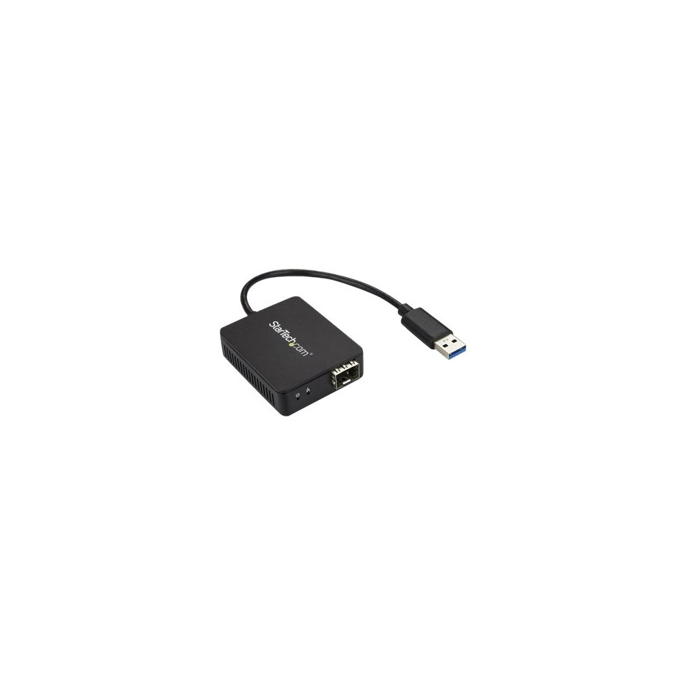 Produktbild för Startech USB 3.0 för fiberoptik-omvandlare - Kompakt USB till öppen SFP-adapter - USB till gigabit-nätverksadapter - Kompatibel med USB 3.0-fiberadapter med multiläge (MMF)/enkelläge Fiber (SMF) - nätverksadapter - USB 3.0 - 1000Base-LX/1000Base-SX x 1