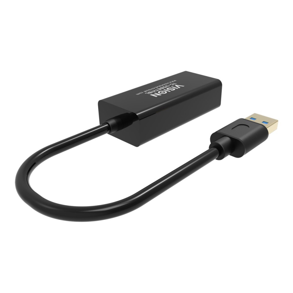 Produktbild för Vision TC-USBETH/BL - nätverksadapter - USB 2.0 - Gigabit Ethernet x 1