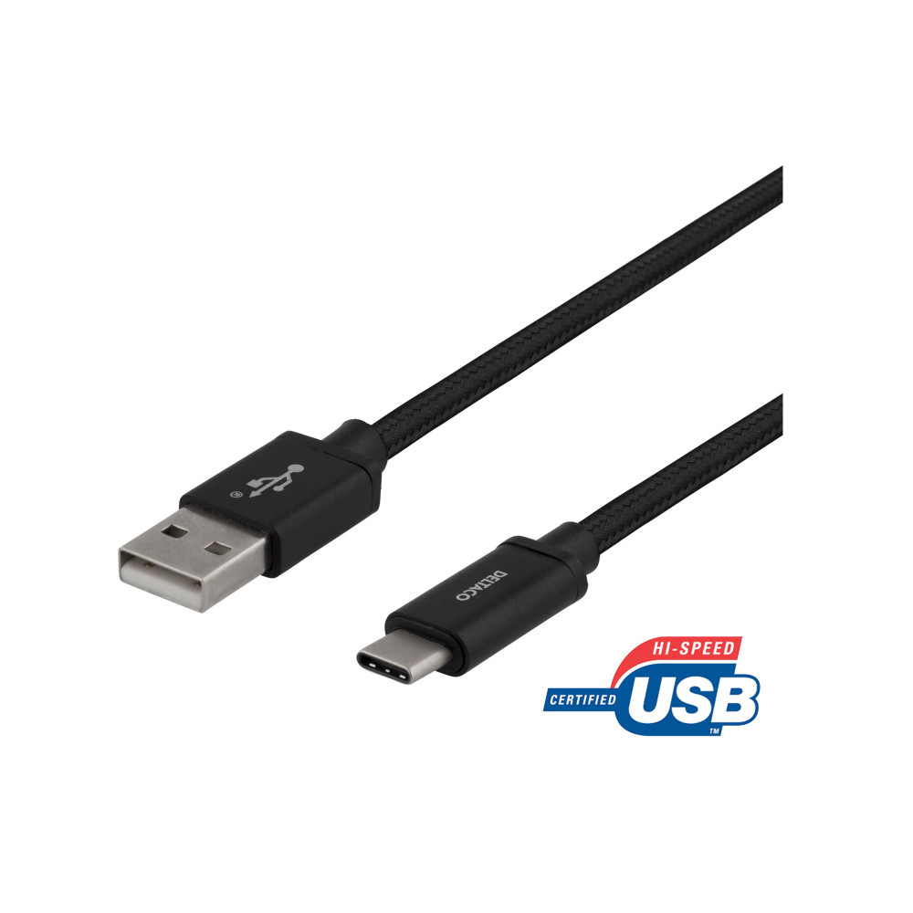 Produktbild för DELTACO USBC-1132M - USB typ C-kabel - USB till USB-C - 1 m