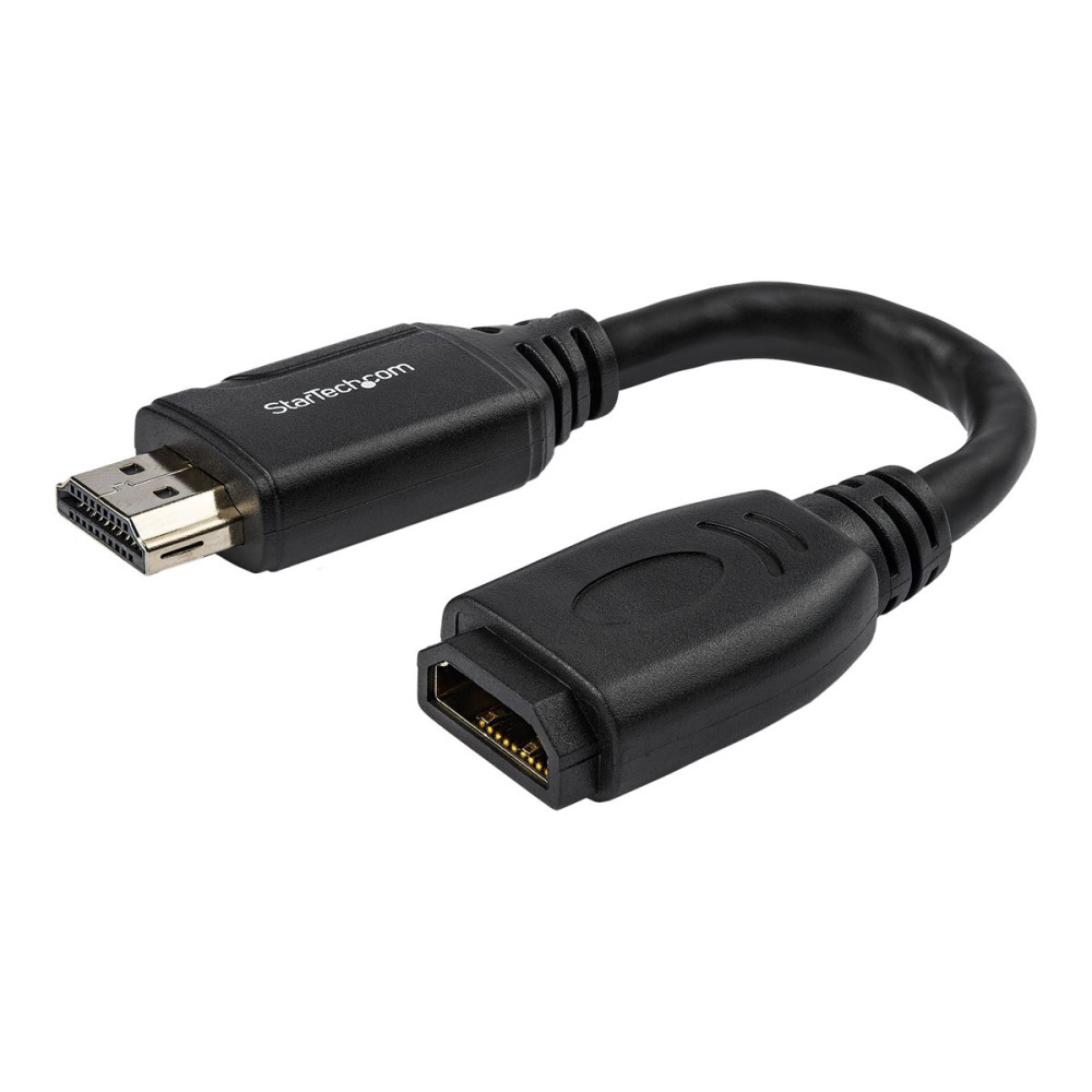 Produktbild för StarTech.com 6in High Speed HDMI Port Saver Cable with 4K 60Hz - Short HDMI 2.0 Male to Female Adapter Cable - Port Extender (HD2MF6INL) - HDMI-förlängningskabel - 15.2 cm
