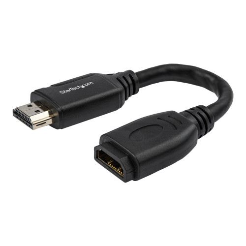 StarTech.com StarTech.com 6in High Speed HDMI Port Saver Cable with 4K 60Hz - Short HDMI 2.0 Male to Female Adapter Cable - Port Extender (HD2MF6INL) - HDMI-förlängningskabel - 15.2 cm