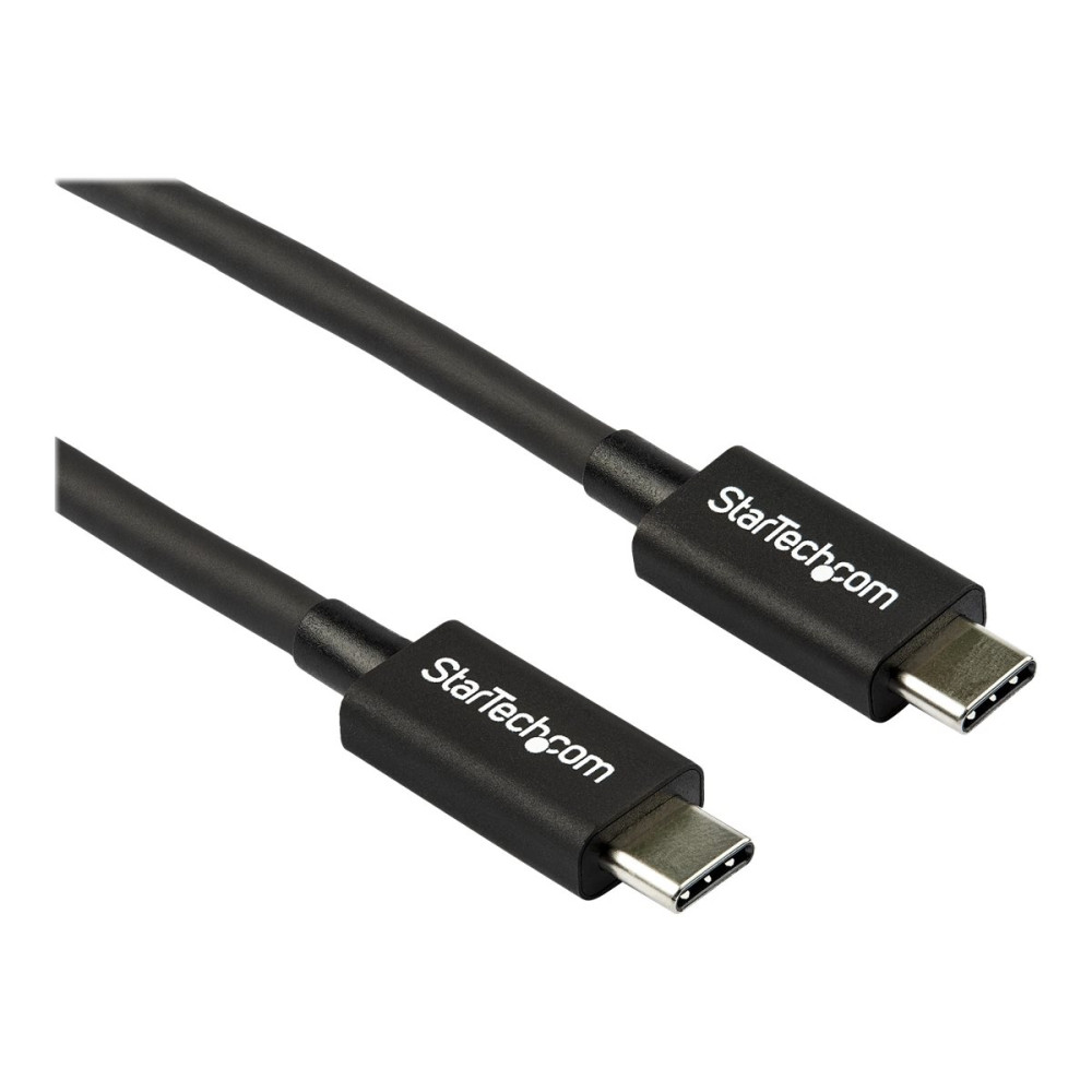 Produktbild för StarTech 2.6ft (80cm) Thunderbolt 3 Cable, 40Gbps, 100W PD, 4K/5K Video, Thunderbolt-Certified, Compatible w/ TB4/USB 3.2/DisplayPort - Thunderbolt-kabel - USB-C till USB-C - 80 cm