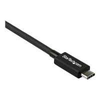 Produktbild för StarTech 2.6ft (80cm) Thunderbolt 3 Cable, 40Gbps, 100W PD, 4K/5K Video, Thunderbolt-Certified, Compatible w/ TB4/USB 3.2/DisplayPort - Thunderbolt-kabel - USB-C till USB-C - 80 cm