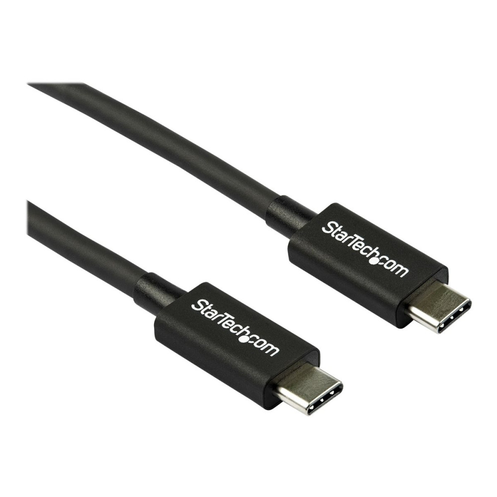 Produktbild för StarTech 2.6ft (80cm) Thunderbolt 3 Cable, 40Gbps, 100W PD, 4K/5K Video, Thunderbolt-Certified, Compatible w/ TB4/USB 3.2/DisplayPort - Thunderbolt-kabel - USB-C till USB-C - 80 cm