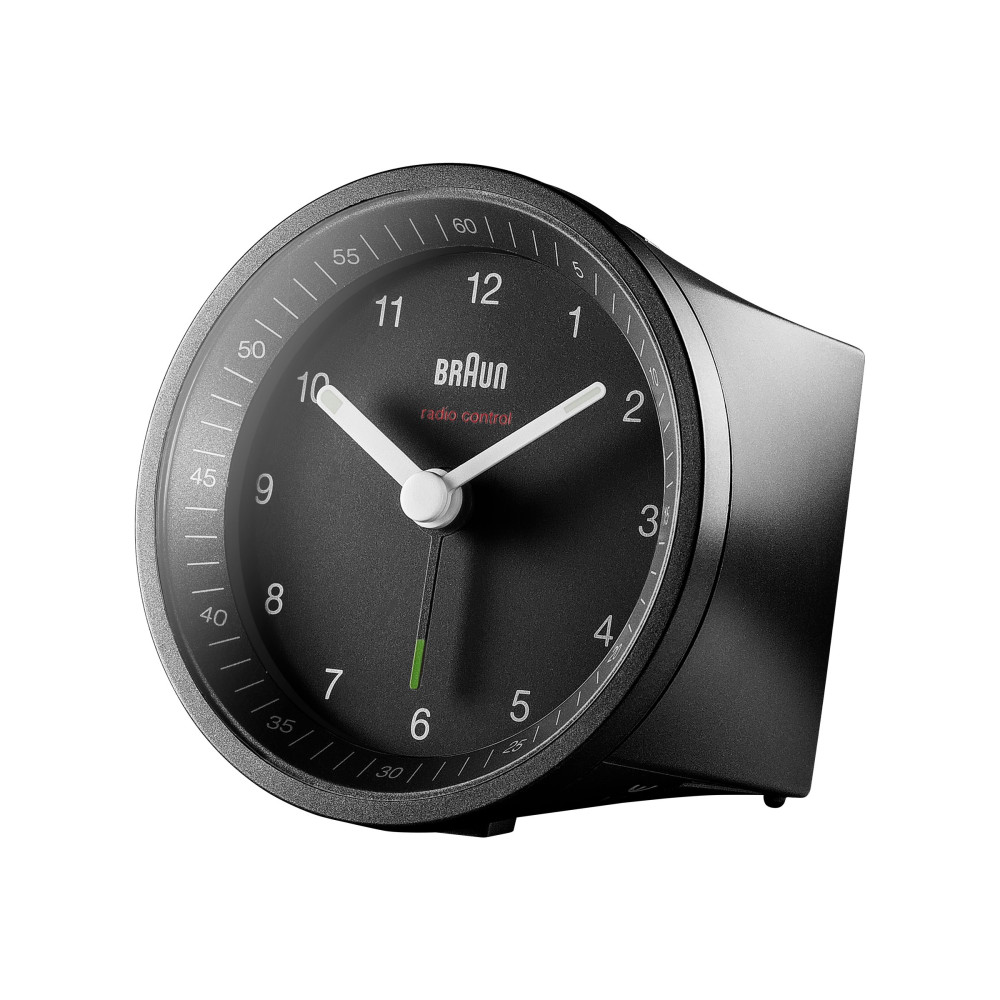 Produktbild för Braun BC07 - väckarklocka - rund - kvarts - skrivbord - svart