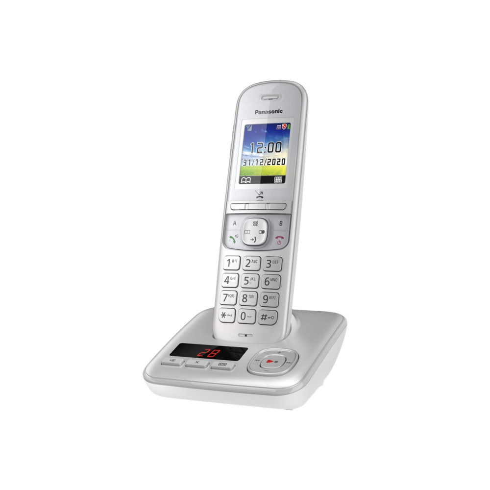 Produktbild för Panasonic KX-TGH720G - trådlös telefon - svarssysten med nummerpresentation/samtal väntar - 3-riktad samtalsförmåg