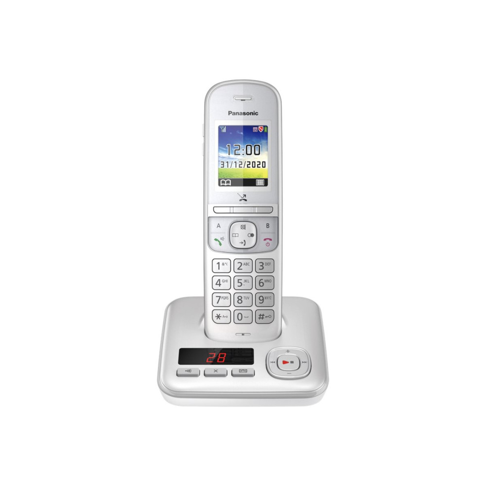 Produktbild för Panasonic KX-TGH720G - trådlös telefon - svarssysten med nummerpresentation/samtal väntar - 3-riktad samtalsförmåg