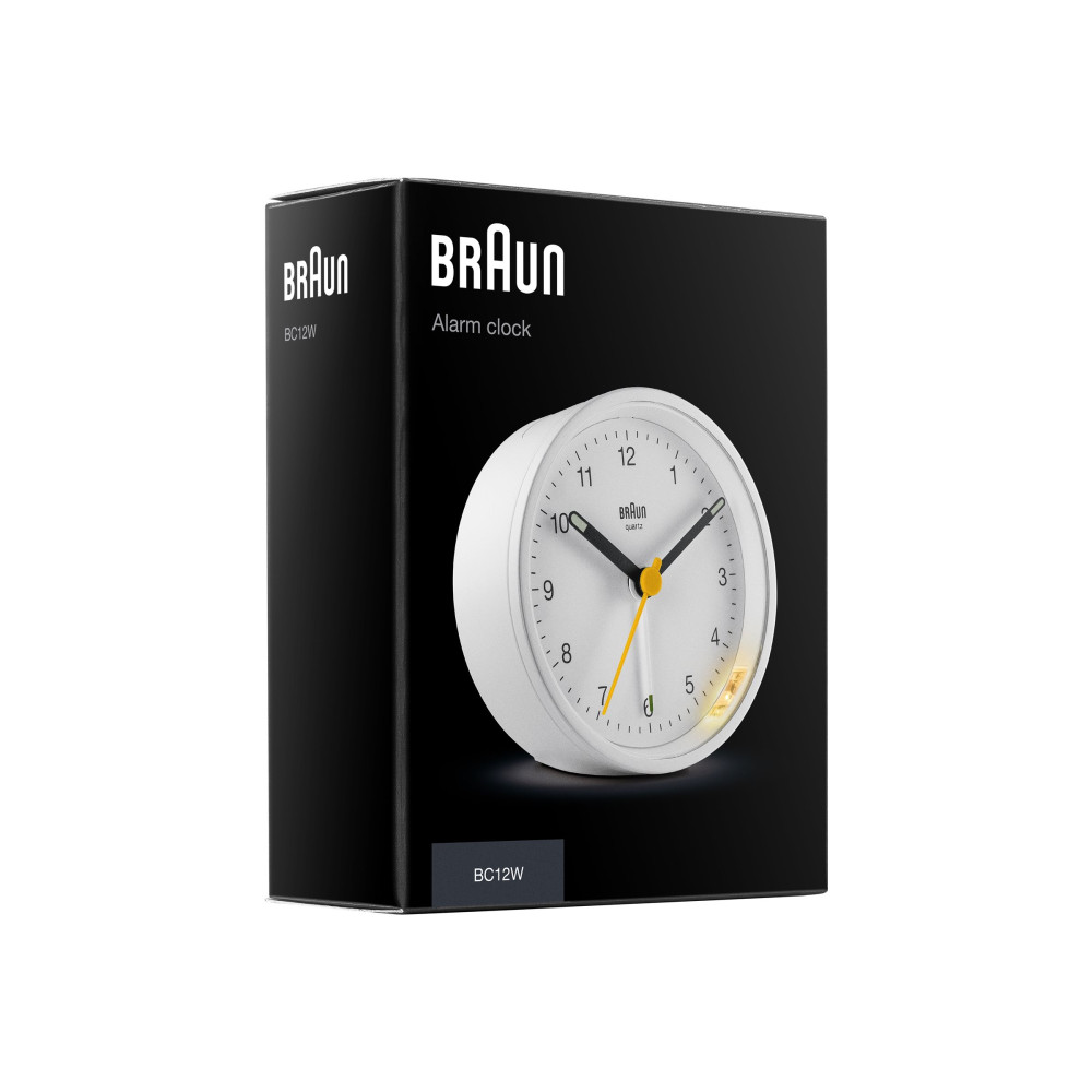 Produktbild för Braun Reflex BC12 - väckarklocka - rund - kvarts - skrivbord - vit