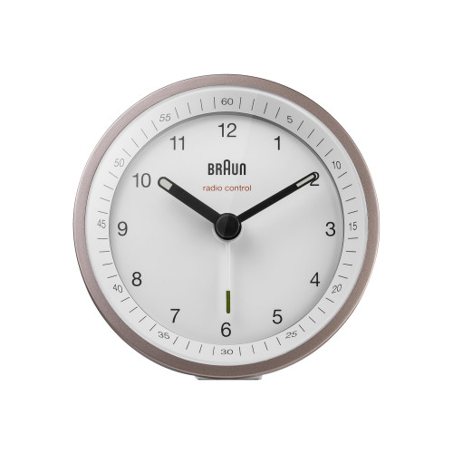 Braun Braun BC07 - väckarklocka - rund - kvarts - skrivbord - vit/rosa