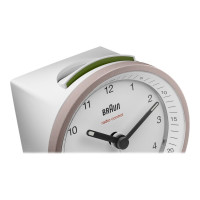 Produktbild för Braun BC07 - väckarklocka - rund - kvarts - skrivbord - vit/rosa