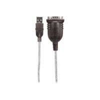 Produktbild för Manhattan USB-A to Serial Converter cable, 1.8m, Male to Male, Serial/RS232/COM/DB9, Prolific PL-2303RA Chip, Black/Silver cable, Three Years Warranty, Polybag - seriell adapter - USB - RS-232 x 1