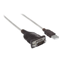Produktbild för Manhattan USB-A to Serial Converter cable, 1.8m, Male to Male, Serial/RS232/COM/DB9, Prolific PL-2303RA Chip, Black/Silver cable, Three Years Warranty, Polybag - seriell adapter - USB - RS-232 x 1