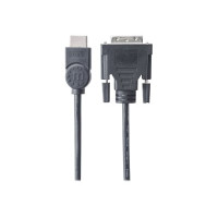 Produktbild för Manhattan HDMI to DVI-D 24+1 Cable, 1.8m, Male to Male, Black, Dual Link, Compatible with DVD-D, Lifetime Warranty, Polybag - adapterkabel - HDMI / DVI - 1.8 m
