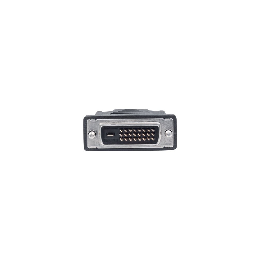 Produktbild för Manhattan HDMI to DVI-D 24+1 Cable, 1.8m, Male to Male, Black, Dual Link, Compatible with DVD-D, Lifetime Warranty, Polybag - adapterkabel - HDMI / DVI - 1.8 m