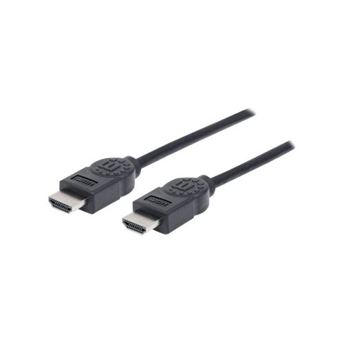 Manhattan Manhattan HDMI Cable, 4K@30Hz (High Speed), 1.8m, Male to Male, Black, Ultra HD 4k x 2k, Fully Shielded, Gold Plated Contacts, Lifetime Warranty, Polybag - HDMI-kabel - 1.8 m