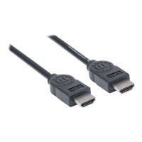 Produktbild för Manhattan HDMI Cable, 4K@30Hz (High Speed), 1.8m, Male to Male, Black, Ultra HD 4k x 2k, Fully Shielded, Gold Plated Contacts, Lifetime Warranty, Polybag - HDMI-kabel - 1.8 m
