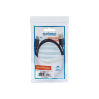 Produktbild för Manhattan USB-C to USB-A Cable, 1m, Male to Male, Black, 480 Mbps (USB 2.0), Hi-Speed USB, Lifetime Warranty, Polybag - USB typ C-kabel - USB-C till USB - 1 m