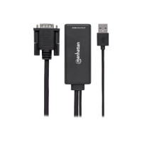 Produktbild för Manhattan VGA and USB-A to HDMI Converter, Analog VGA Video and USB Audio to Digital HDMI Signal, 1920x1080, 1080p@60Hz, 24-bit colour, 1.65 Gbps / 165 MHz, Three Year Warranty, Blister - adapterkabel - HDMI / VGA / USB - 1 m