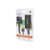 Produktbild för Manhattan VGA and USB-A to HDMI Converter, Analog VGA Video and USB Audio to Digital HDMI Signal, 1920x1080, 1080p@60Hz, 24-bit colour, 1.65 Gbps / 165 MHz, Three Year Warranty, Blister - adapterkabel - HDMI / VGA / USB - 1 m