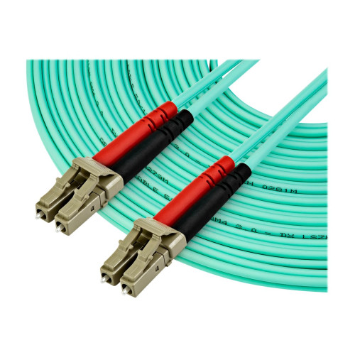 StarTech.com StarTech.com 10 m OM4 LC to LC Multimode Duplex Fiber Optic Patch Cable- Aqua - 50/125 - Fiber Optic Cable - 40/100Gb - LSZH (450FBLCLC10) - patch-kabel - 10 m - 10 m - havsblå