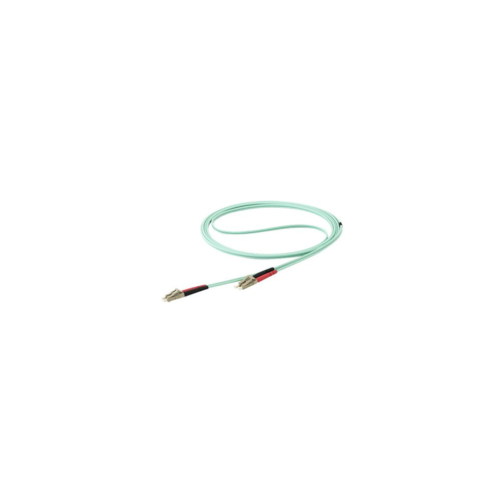 Produktbild för StarTech.com 10 m OM4 LC to LC Multimode Duplex Fiber Optic Patch Cable- Aqua - 50/125 - Fiber Optic Cable - 40/100Gb - LSZH (450FBLCLC10) - patch-kabel - 10 m - 10 m - havsblå