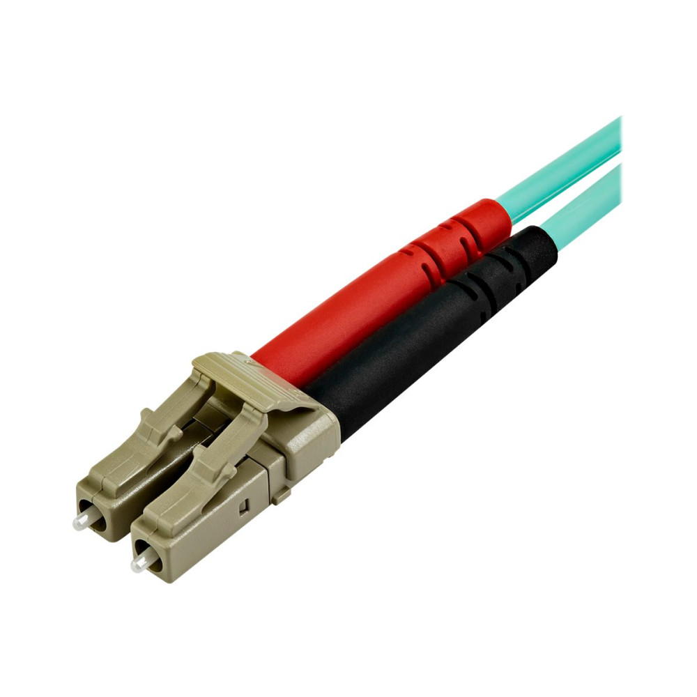 Produktbild för StarTech.com 10 m OM4 LC to LC Multimode Duplex Fiber Optic Patch Cable- Aqua - 50/125 - Fiber Optic Cable - 40/100Gb - LSZH (450FBLCLC10) - patch-kabel - 10 m - 10 m - havsblå