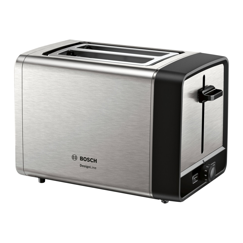 Produktbild för Bosch DesignLine TAT5P420 - brödrost - rostfritt stål/svart